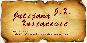 Julijana Kostačević vizit kartica